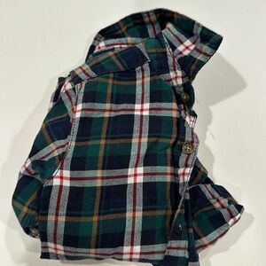 2T Carters Button Down Plaid Green/Blue/Red/Yellow Shirt